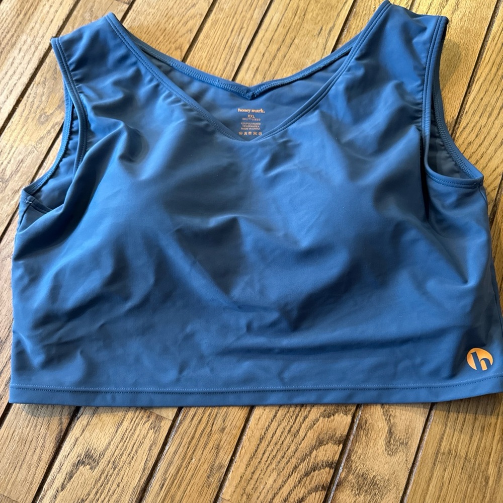 HONEY MARK 2XL SWIM TOP DUSTY BLUE NWT WOMEN’S SWIM
